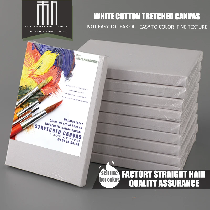 Stretched Canvas for Painting, 5 Pack 30x40CM Profile Primed White Blank Canvases for Painting Oil,