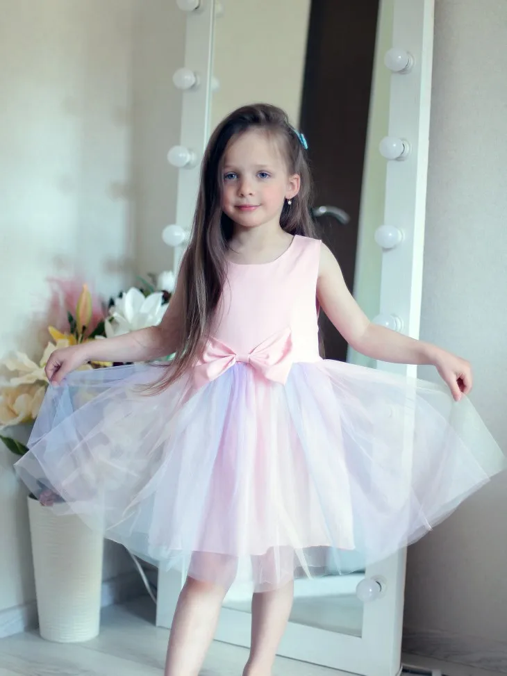 ma&baby 1-5Y Toddler Kid Baby Girl Tutu Dress Summer Bow Tulle Rainbow Party Birthday Wedding Dresses For Girls cocktail dresses