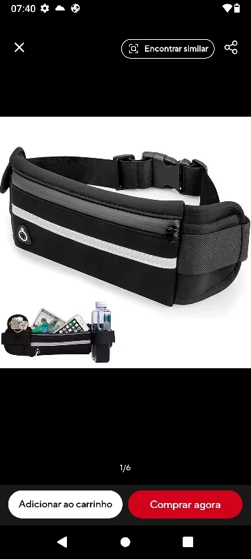 Pochete Esportiva cintura Preta porta celular garrafa utensílios para Corrida Preta photo review