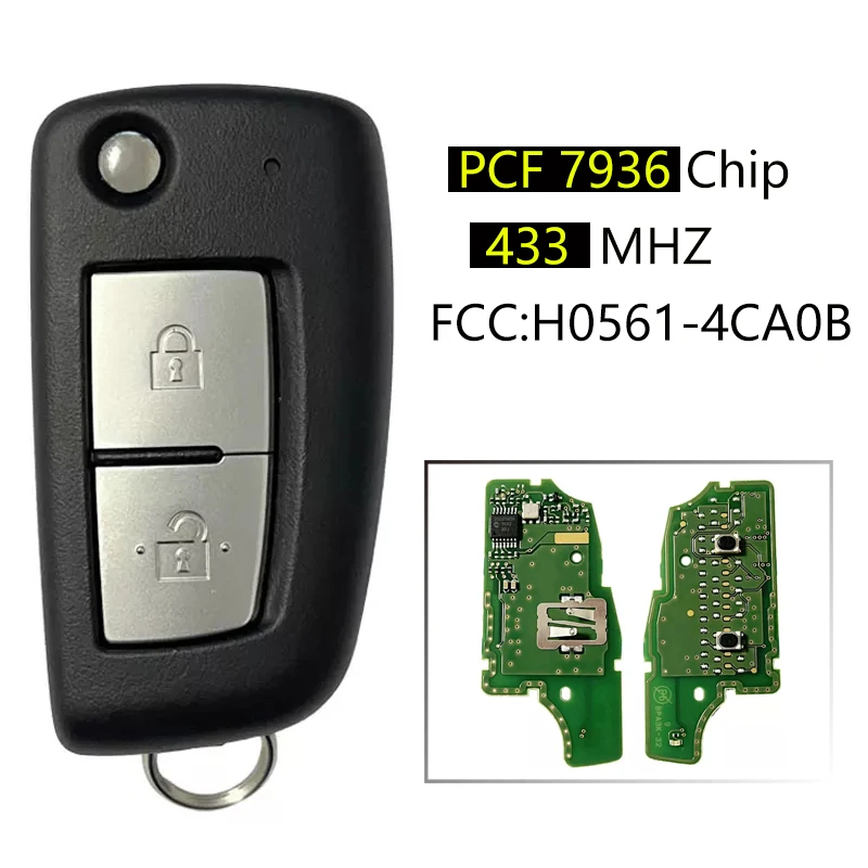 

Оригинальный ключ CN027030 для N-issan, частота 433 МГц, транспондер PCF 7936 HITAG 2 ID46, деталь без фотоэлемента TWB1G0076