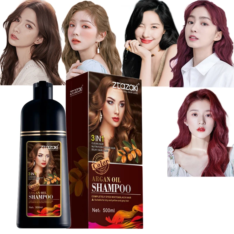 Semi Permanent Hair Color Hair Dye Shampoo Permanent Hair Coloring Shampoo Black Brown Wine Red Hair Dye Shampoo Cover Grey Hair for airpods pro solid color silicone earphone protective case wine red