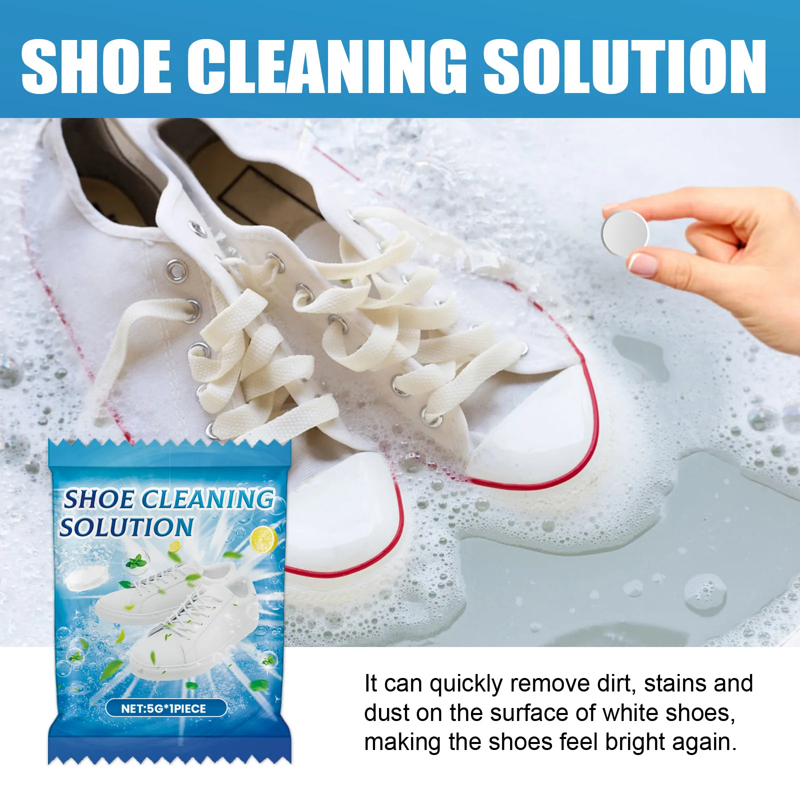 White Shoe Cleaning Tablets Refreshed Polish Shoe Clearning Foam Sneakers Cleaner Dirt Yellow Edge Remover White Brightener