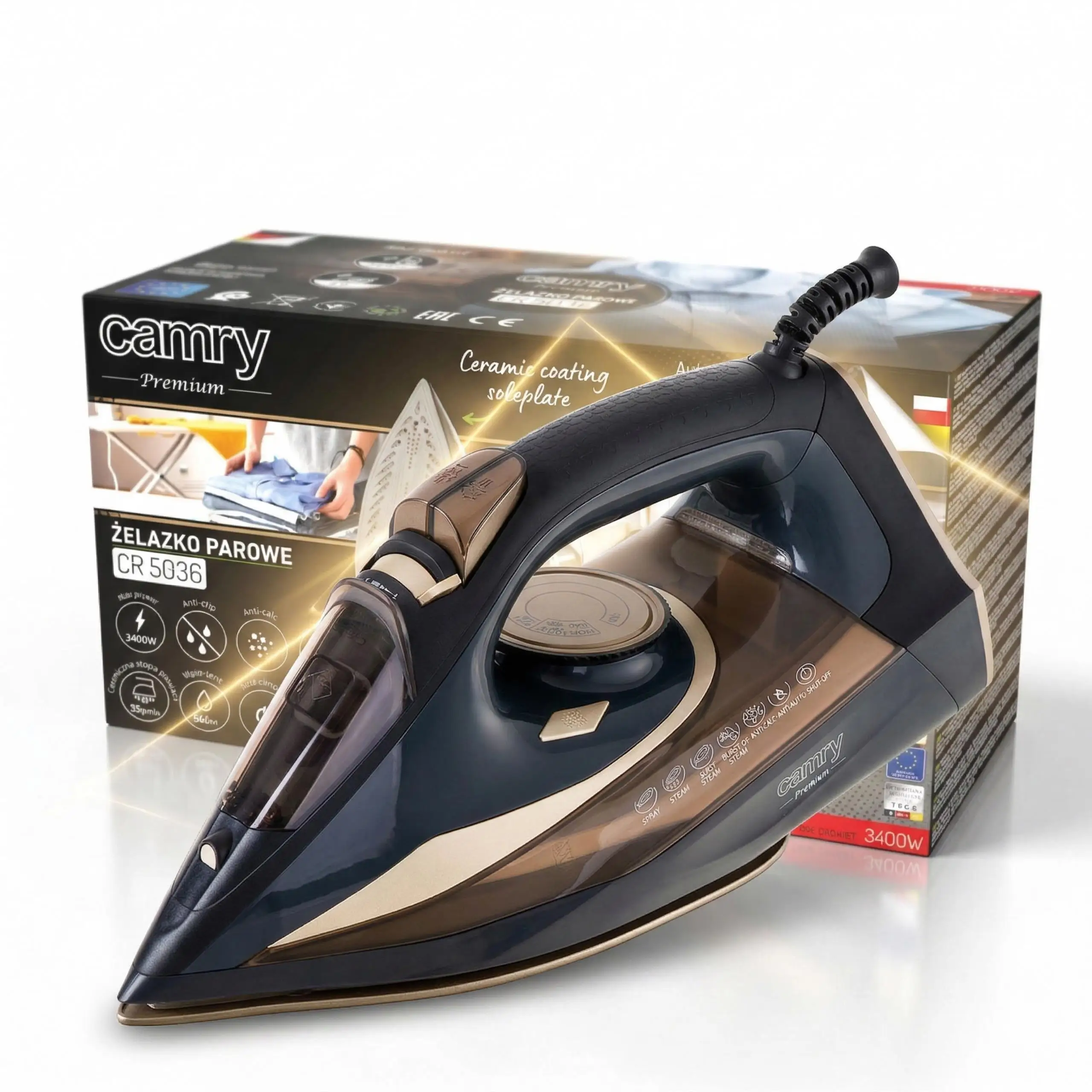 Żelazko parowe 3400W z Polski za $19.59 / ~76zł