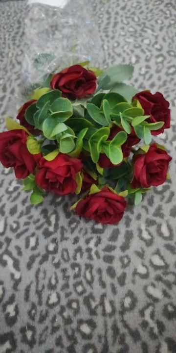 10 Heads Artificial Flower Silk Rose white Eucalyptus leaves Peony Bouquet Fake Flower for Wedding Table Party Vase Home Decor photo review