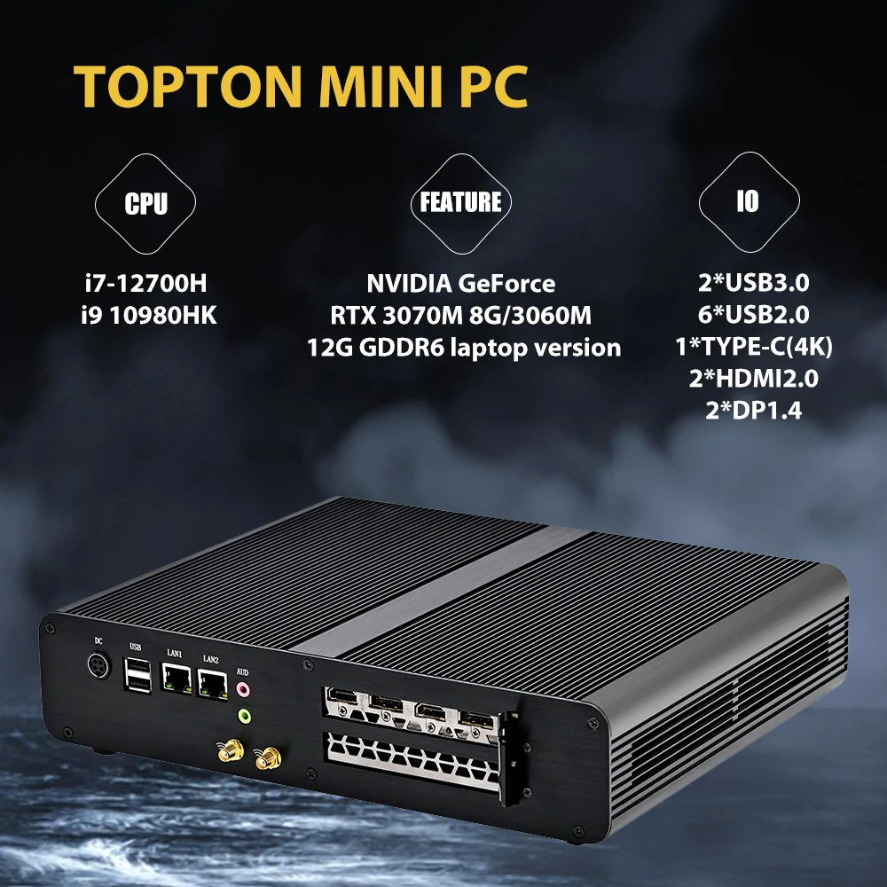 Мощный мини ПК V7 Intel i7 12650H i9-10980HK дискретный графический NVIDIA RTX4060 8G 3060 12G Windows 11 Pro настольный компьютер WiFi