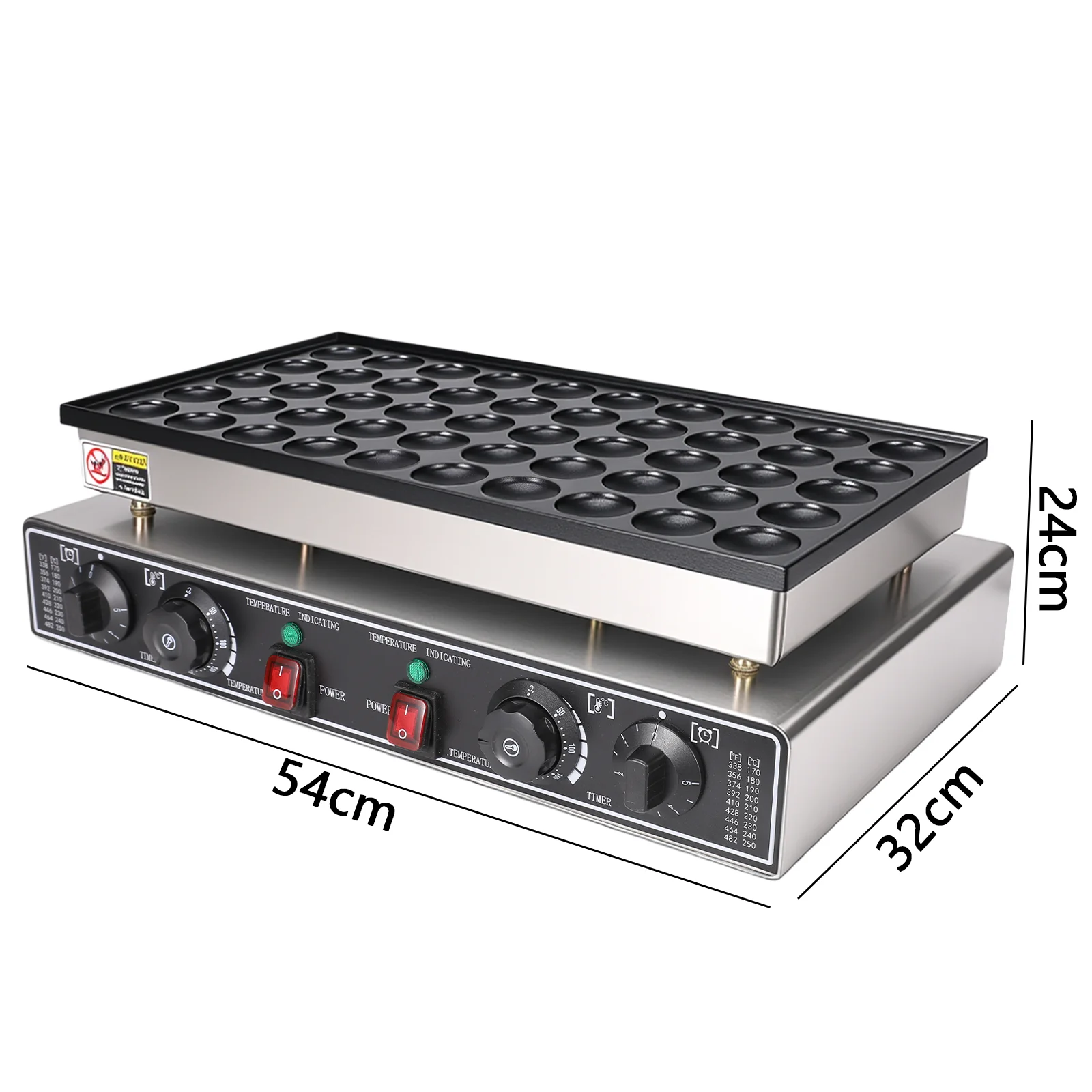 50 Uds Mini máquina para hacer tortitas Dorayaki panadero máquina comercial antiadherente máquina para hacer gofres doble temperatura y Control de tiempo