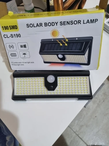 190led Solar Led Light Outdoor Garden Decoration Wall Lamp With 4 Mode IP65 Waterproof Solar Motion Sensor Light For Yard Door photo review