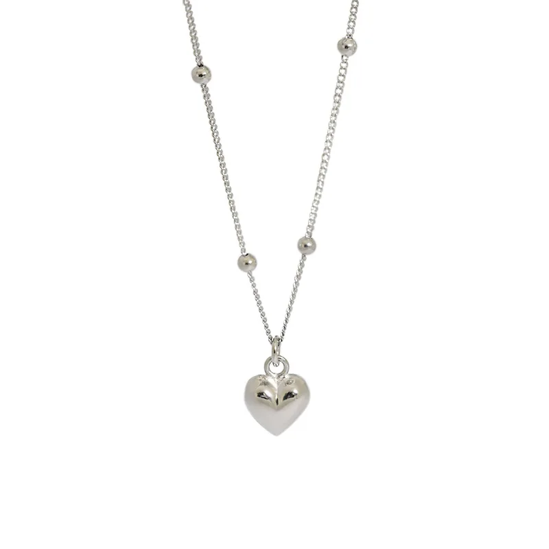 

Women's Sterling Silver Polished Heart Pendant Necklace Personalized Gift Pendant Chain Necklace