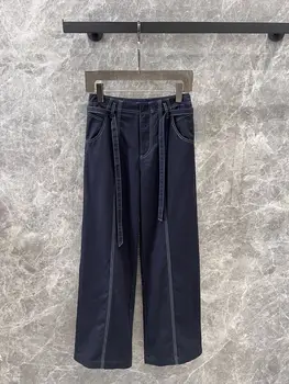 2025 New Letter Printed Straight Wide Leg Fashion Women's Denim Pants 2