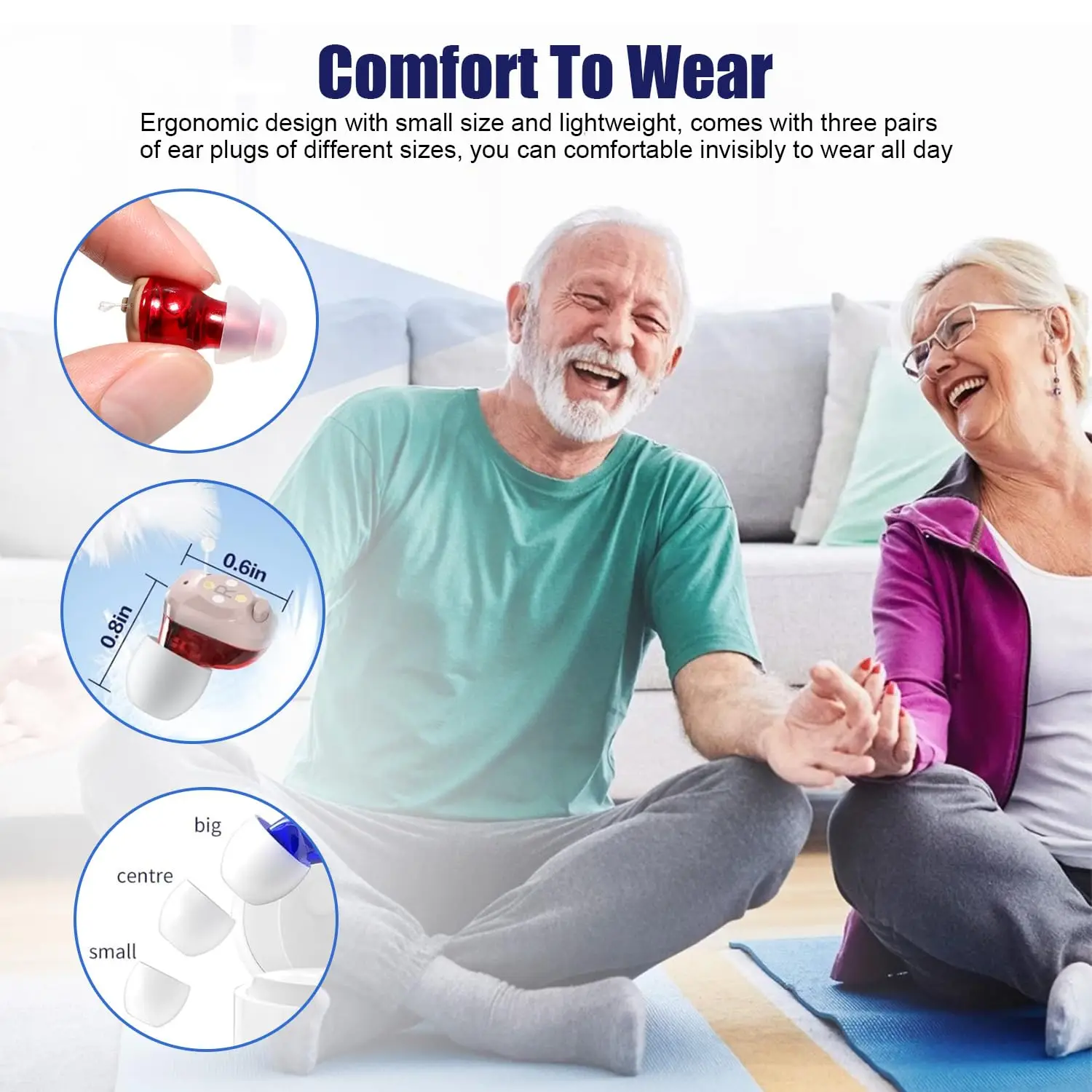 Rechargeable hearing aid hearing aid mini wireless speaker elderly invisible earphone 3