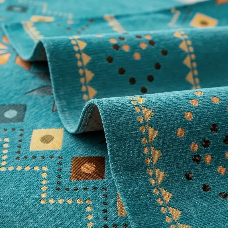 Pet Friendly Bohemian Chenille Sofa Cover Geometric Embroidered Thick Plush Sofa Protector Cover Non Slip Couch Covers