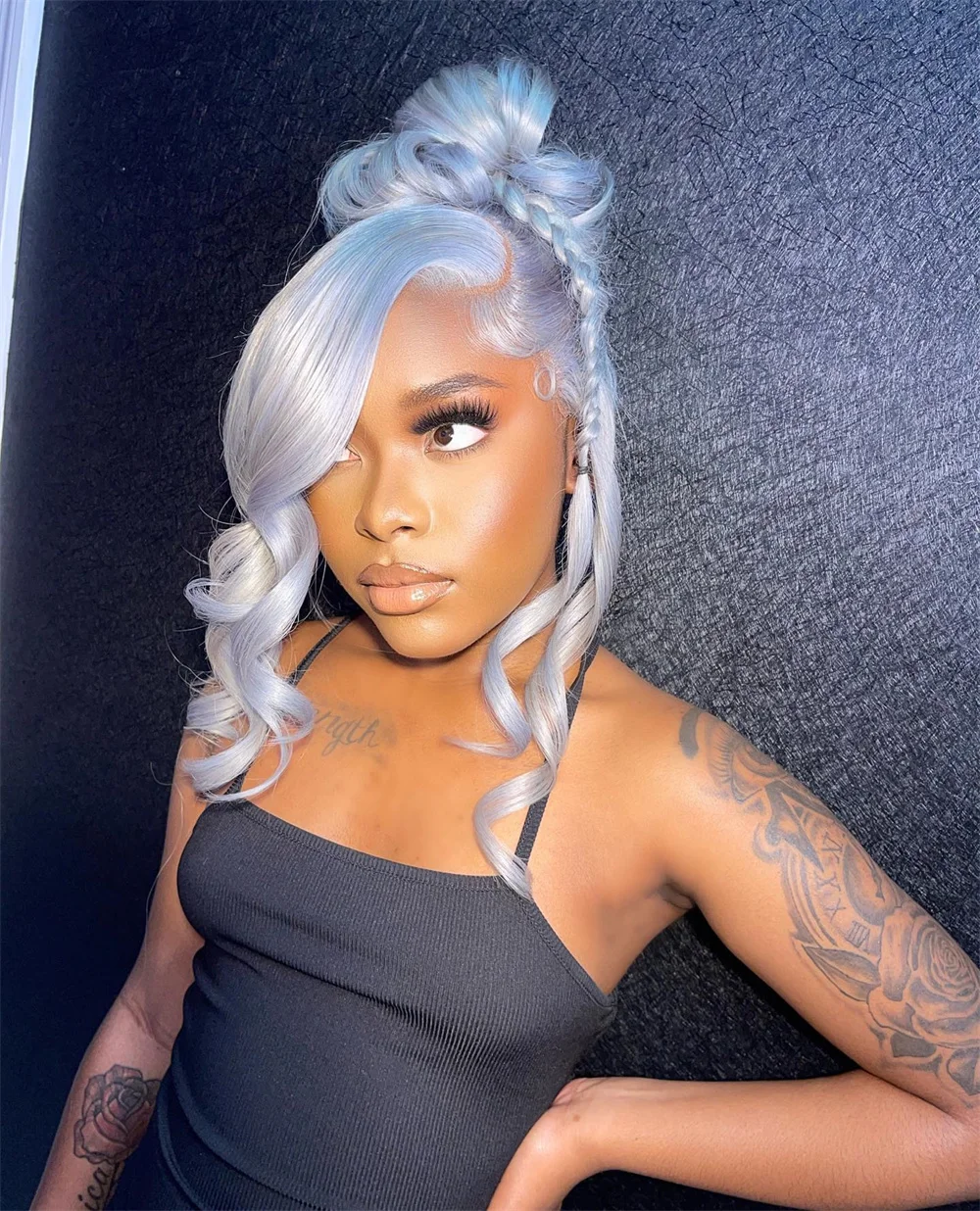 250% Gray Body Wave Lace Front Wig 13x4 13x6 Lace Frontal Human Hair Wigs Transparent Brazilian Colored Hair Wigs For Women