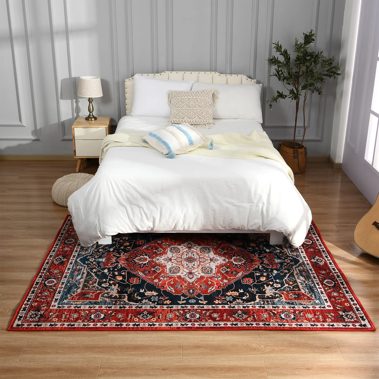 Retro Ethnic Carpets Turkish Persian Rug for Living Room Bedside Bedroom Vintage Floor Mat Entrance Doormat Carpet Large Rug silk wool rug,plush rug,floor mat,imitated cashmere carpet,plush carpet,decorative carpet,crystal pile rug,coral velvet rug
