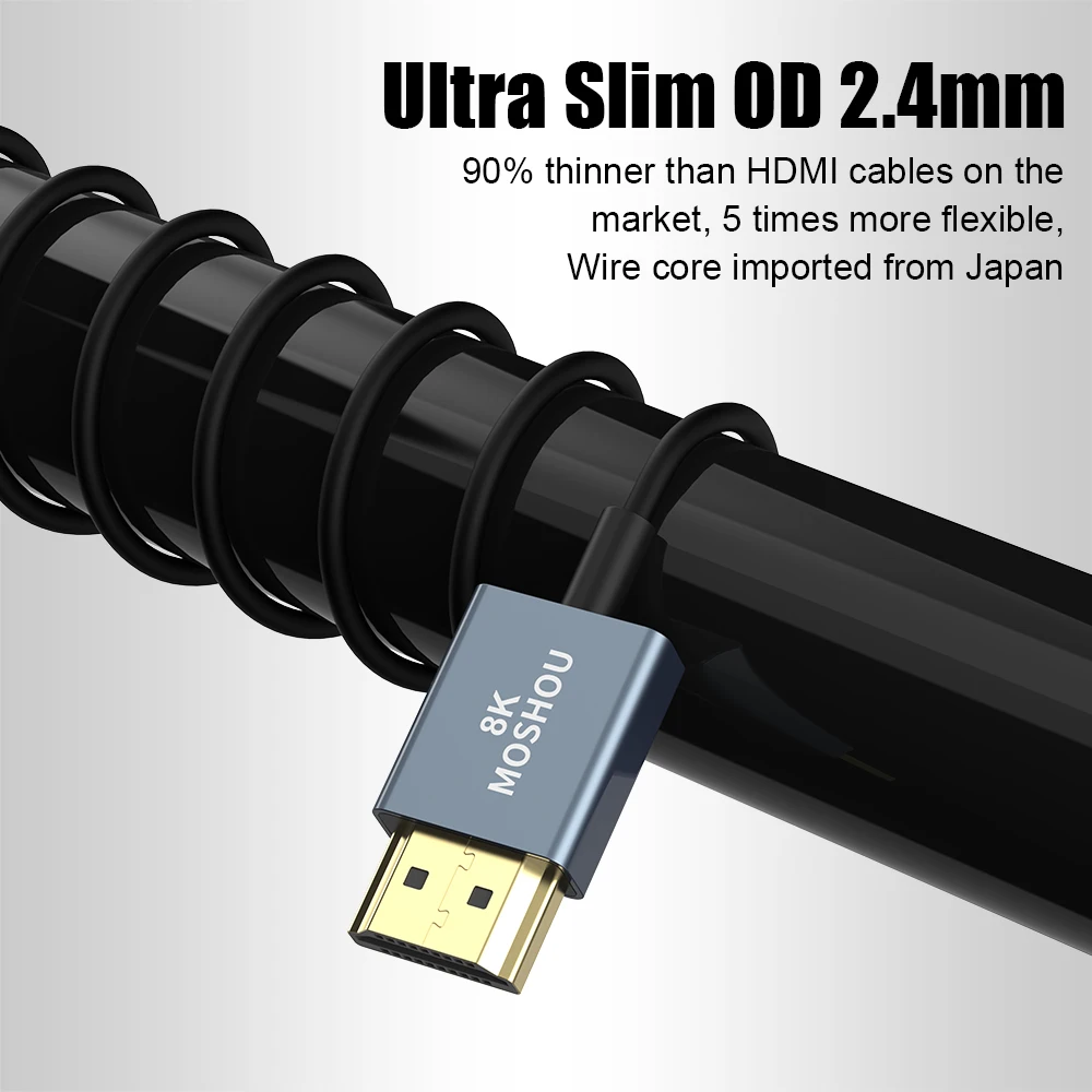 Moshou 8K Micro HDMI to HDMI Cable Male to Male Cable 1m 1.5m 3m