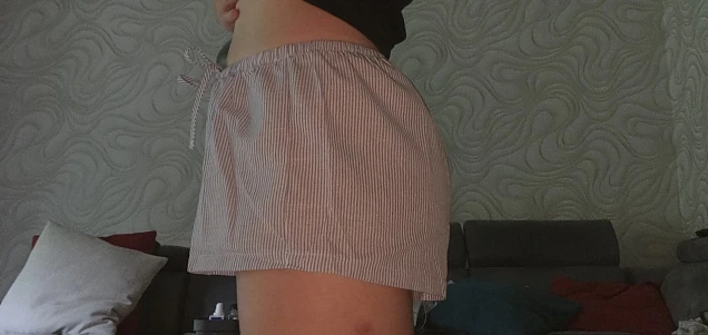 Blue Striped Summer Shorts Women Drawstring Casual Beach Wear photo review