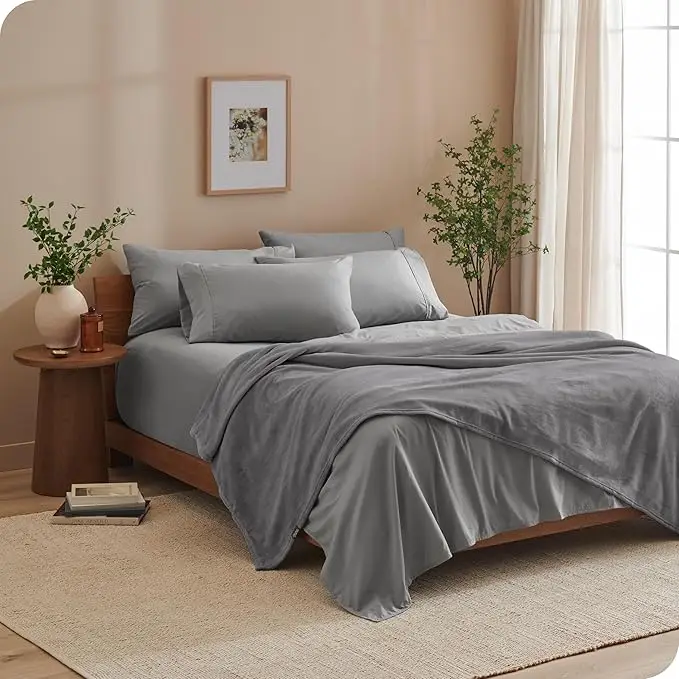 Fleece Blanket - King Size, Grey Color, Lightweight and Ultra Soft, Perfect for Bed, Sofa, Camping, or Travel, Durable and Warm, 6