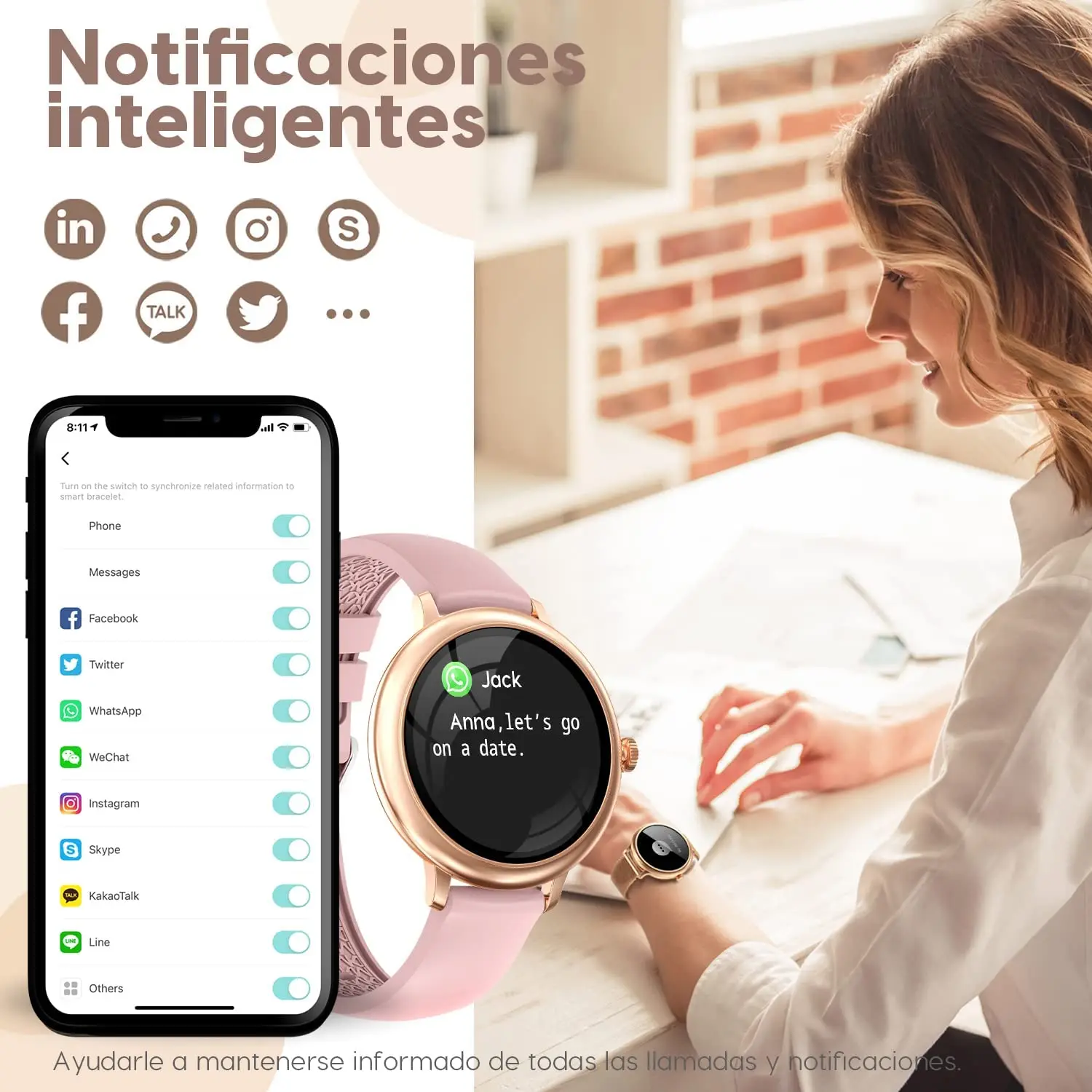 Oferta NAIXUES Smartwatch Mujer, Reloj Inteligente Mujer IP67