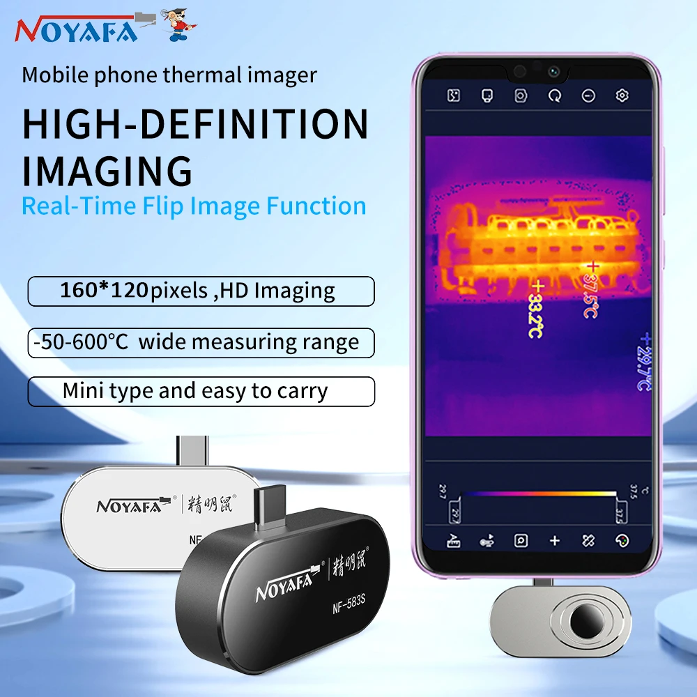 

NOYAFA NF-583S Infrared Camera Thermal Imager 160x120 IR Resolution Image Enhancement Technology Heat Loss Detection for Android