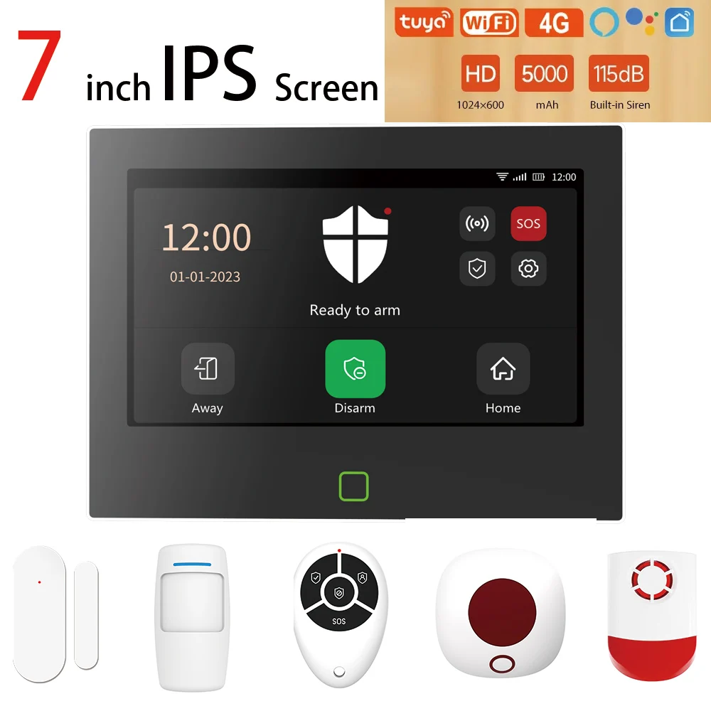 Staniot7inchWirelessWiFi4GTuyaSmartHomeAlarmSystemSupport8