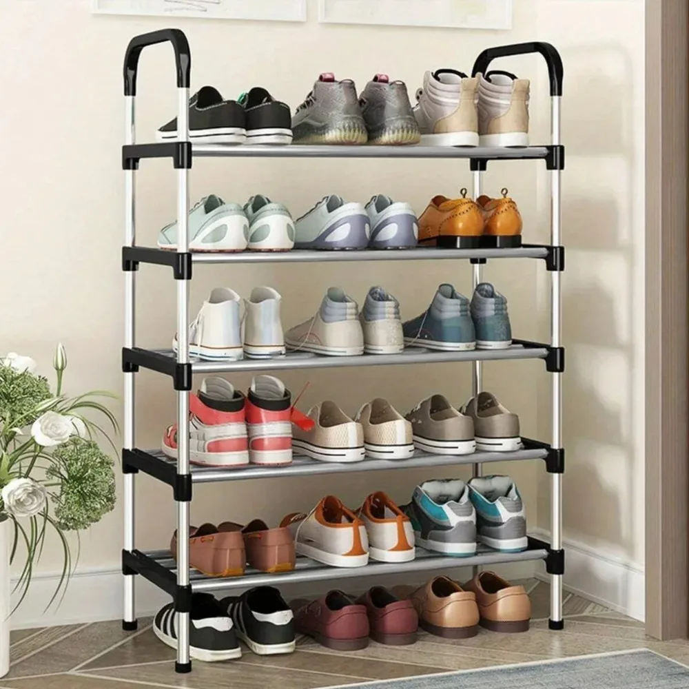 Metal Shoe Rack Organizer &ndash; Space Saving Shoe Shelf for Shoes, Plants & Home Storage Cabinet