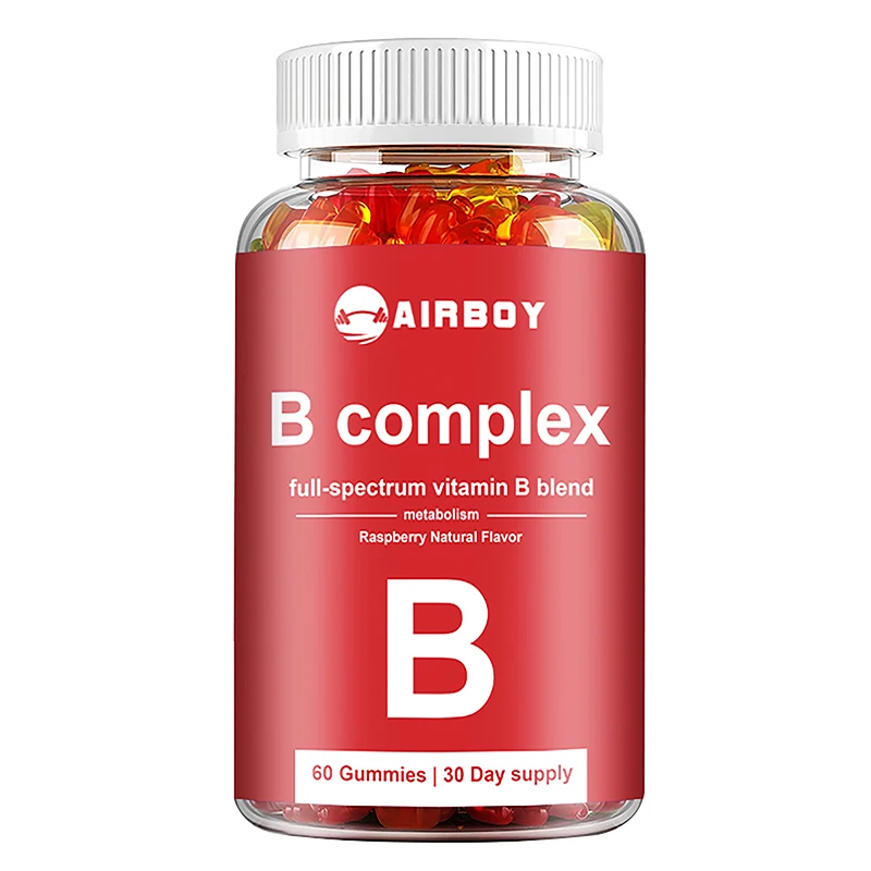 thumbnail image 1 of Complejo de vitamina B: aumenta la energía, estimula el metabolismo, mejora el estado de ánimo, alivia el estrés - 60 gomitas, 1 of 5