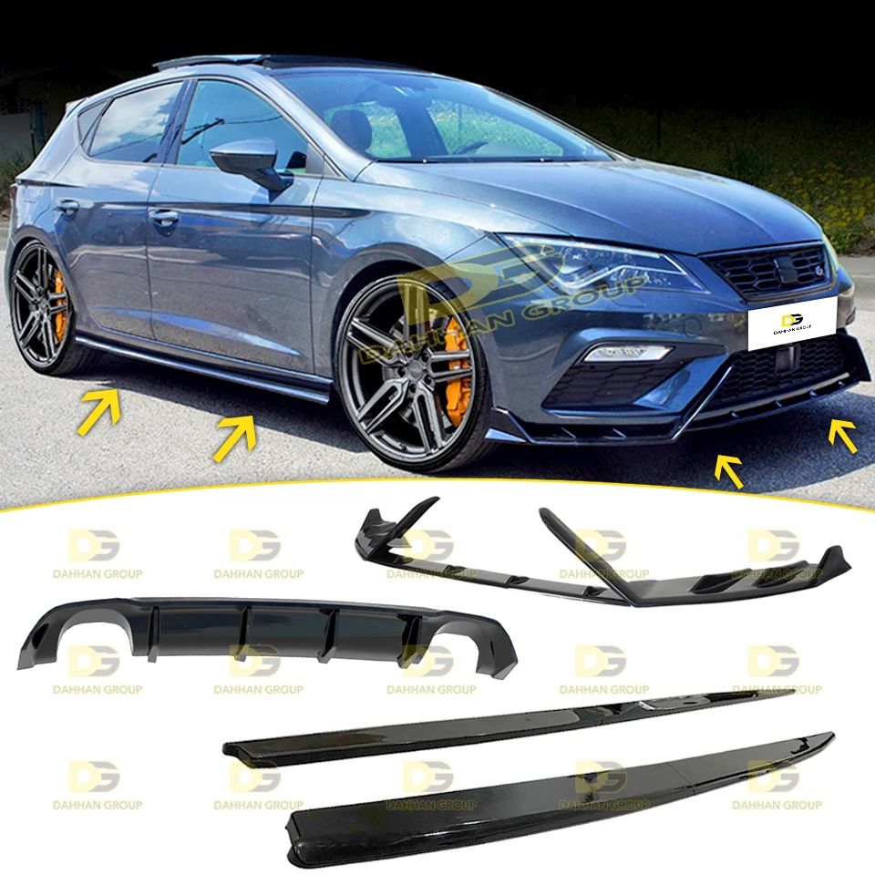 

Seat Leon Mk3.5 2017 - 2020 Sport Bodykit Lenz and Maxton Design Front Lip Splitter Side Skirt Extensions Rear Diffuser Spoiler