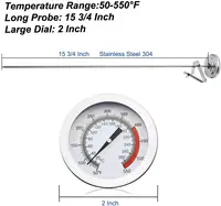 Practical Kitchen Tools Stainless Steel Frying Oil Fryer Fries Fried Barbecue Thermometer 50°-550°C Chicken Wing， with 40cm Long 2