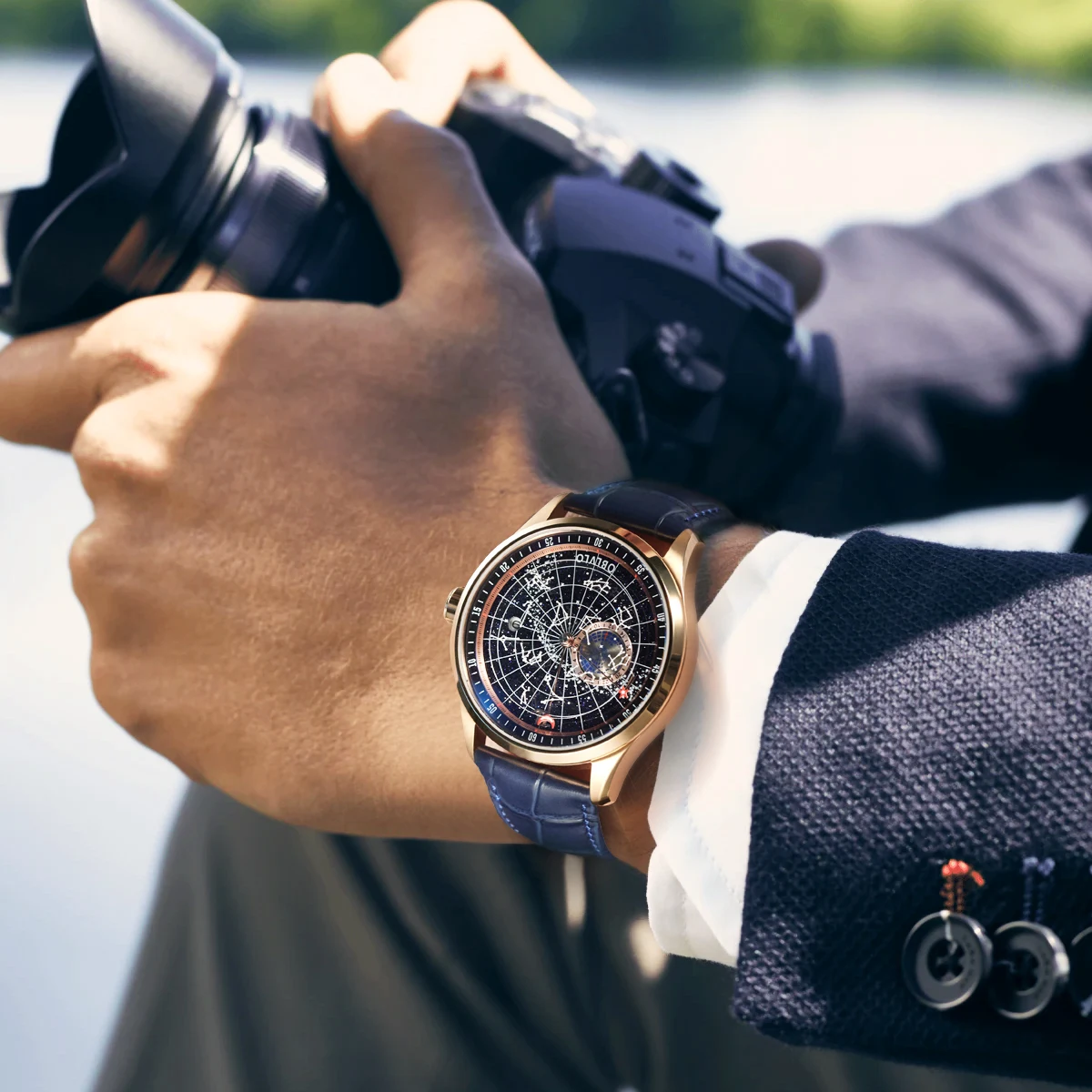 OBLVLO nuovi orologi di design per uomo Skeleton Tourbillon orologio automatico cinturino in gomma impermeabile in acciaio orologi sportivi da uomo EM-RT