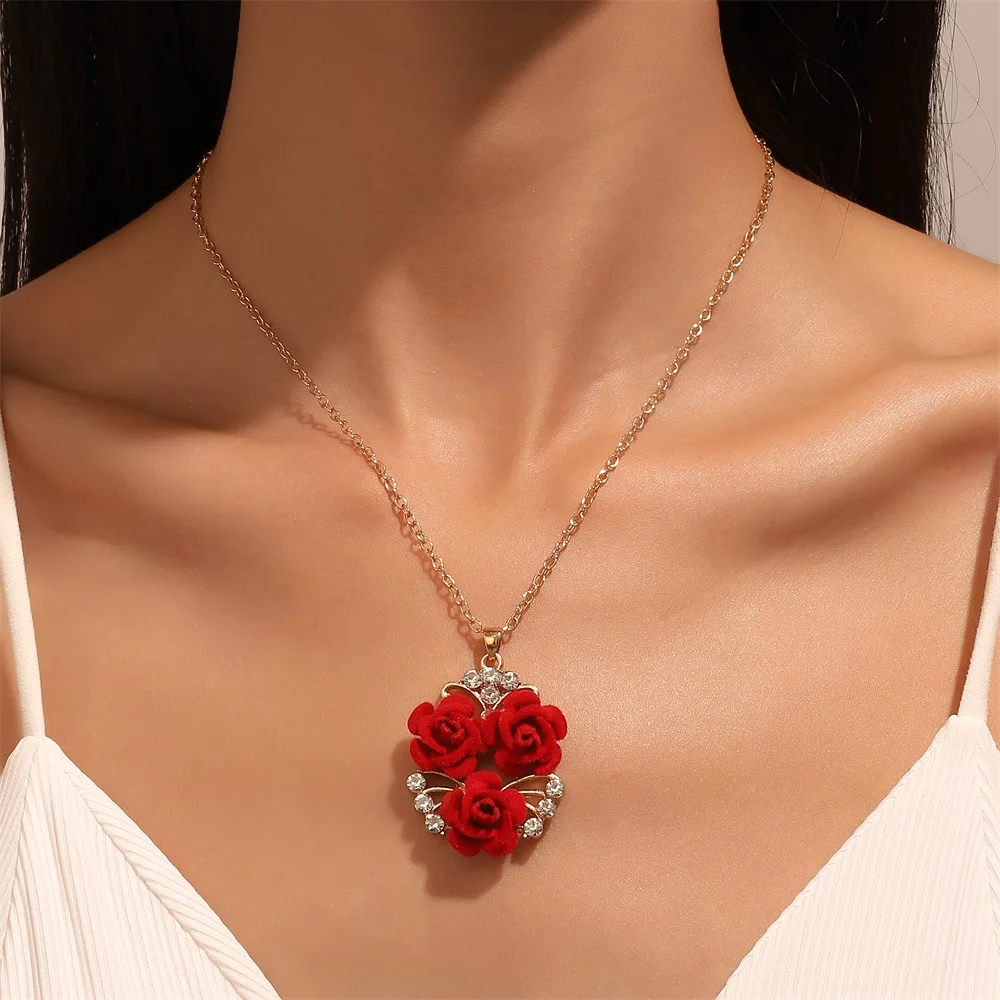Red Rose Lace Fan and Jewelry Set - Women Accessories Red Rose Lace Fan and Jewelry Set - Women Accessories main image 3