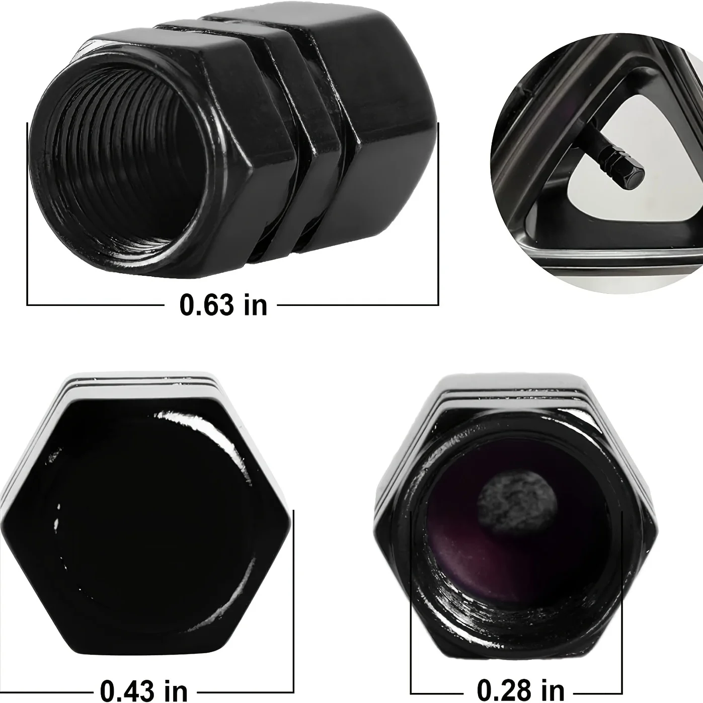 12-Piece Universal Tire Valve Stem Cap Set - Durable, Easy-to-Install Dust Covers