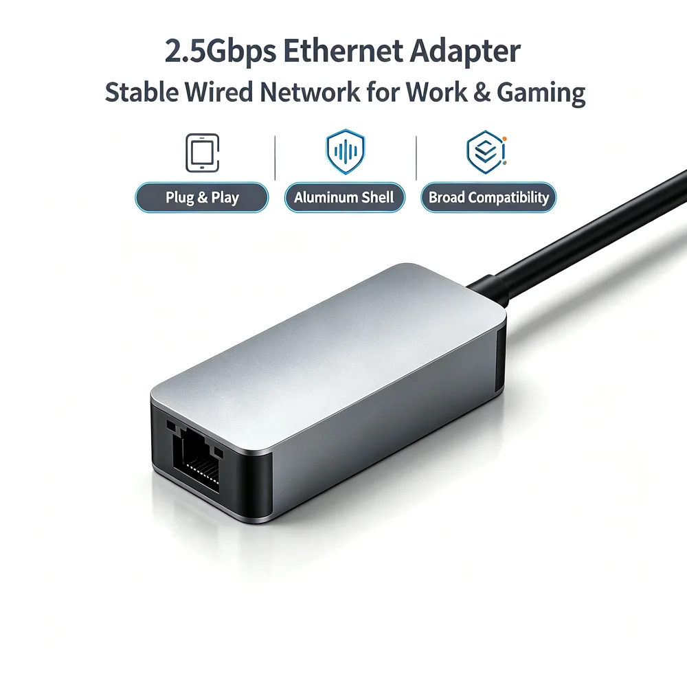 High-Speed USB-C to Ethernet Adapter - 2.5Gb LAN Network Connection