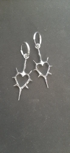Goth Thorn Heart Earrings Korean Fashion Cross Earrings for Women Punk Charms Earring Grunge Jewelry Hip Hop Vintage Accessories photo review