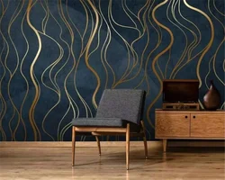beibehang Modern light luxury American light luxury golden geometric texture creative TV background wallpaper papier peint