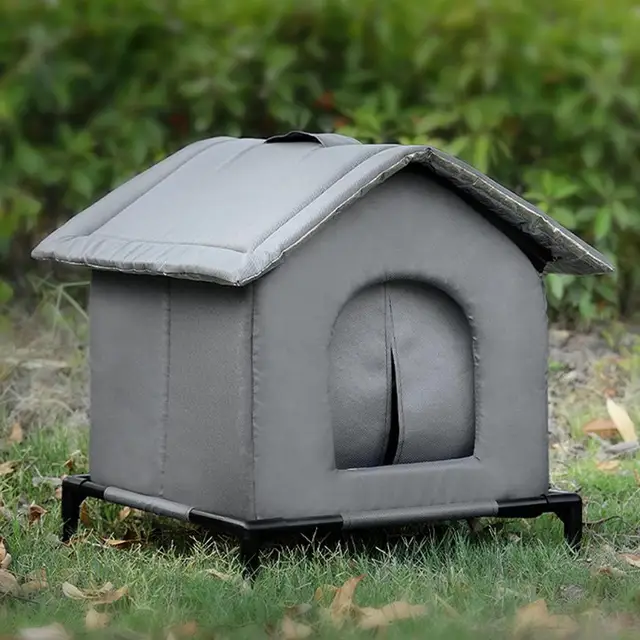 Outdoor Cat House Winter Warm Waterproof Rainproof Cold Large Space Thick Closed Tent Bite Resistant Feral Cat Shelter For Patio