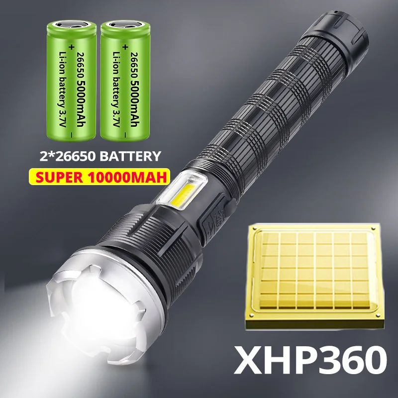 Super Bright USB Rechargeable Powerful LED Flashlight COB Side Work Light  18650 Battery Power Bank Function Torch Flash Light - AliExpress