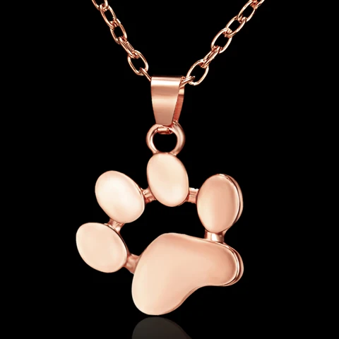 Color Gold Dog Cat Necklace For Women jewelry accessories Animal Paw Pet Choker Necklace Pendant Footprints New