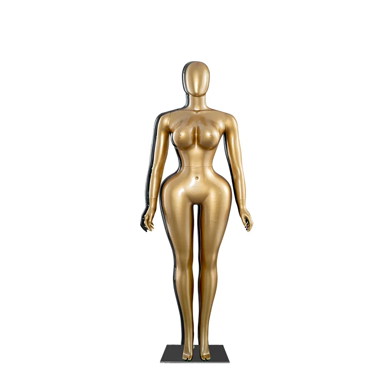 plus Size Curvy Female Mannequin with Head Big Hips Boob Boutique Whole Body Plastic Model for Clothing Display