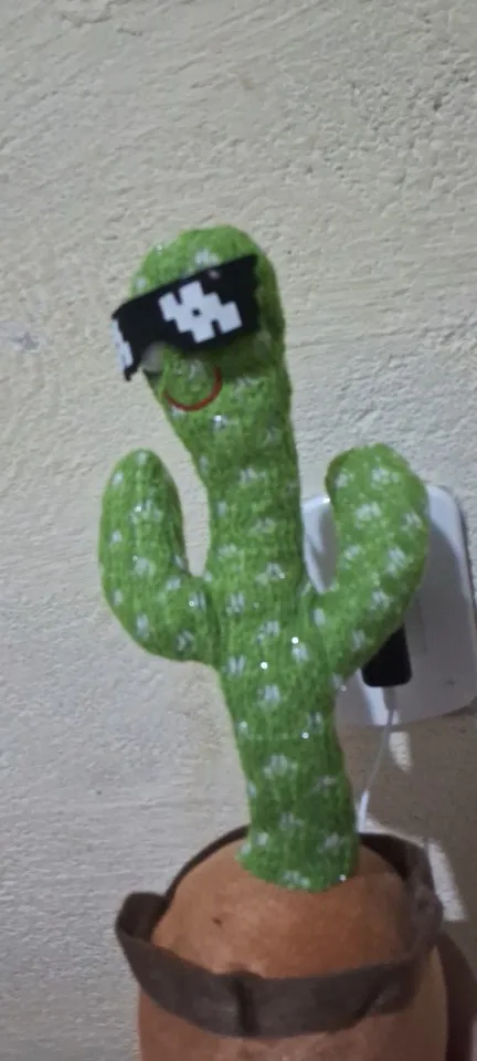 Kit 1/2 Cacto Dançante e Falante Interativo Recarregavel Reproduz Voz, Música, Dança, Luzes, Pelúcia Boneco Brinquedo+cabo photo review