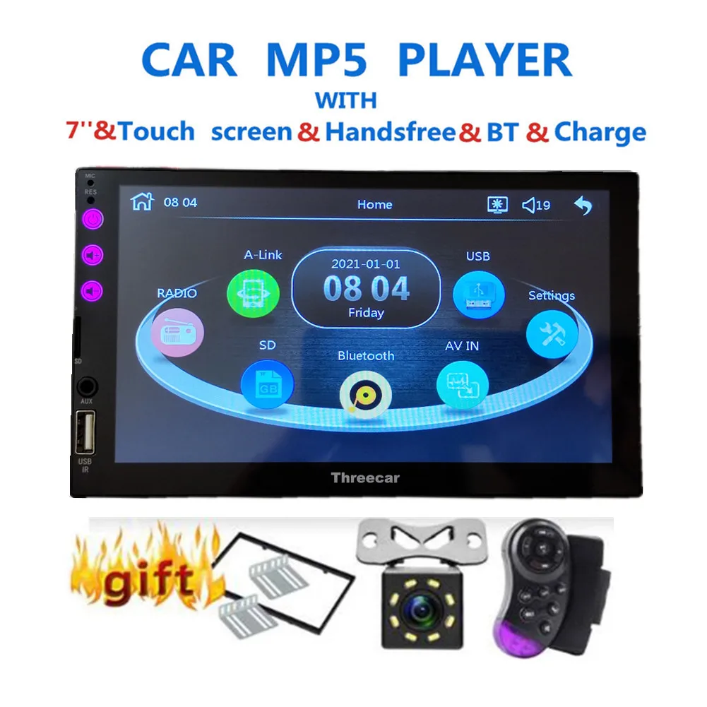 NEW 2 Din Car Radio 7" Bluetooth Car Multimedia Player 2din Touch Autoradio MP5 SD/FM/MP4/USB/AUX Audio Stereo With Camera