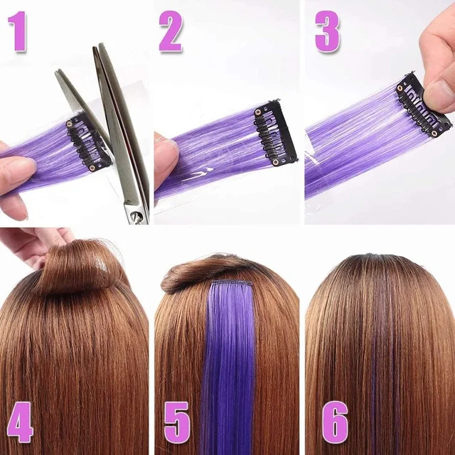 24 Extensiones De Cabello Con Clip De 12 Colores De 22 Pulgadas, Arcoíris , Resistentes Al Calor , Lacio , Para Halloween , Cosplay , Fiesta , Navidad , Año Nuevo , Accesorios Para El Cabello , Adolescentes Y Niñas
