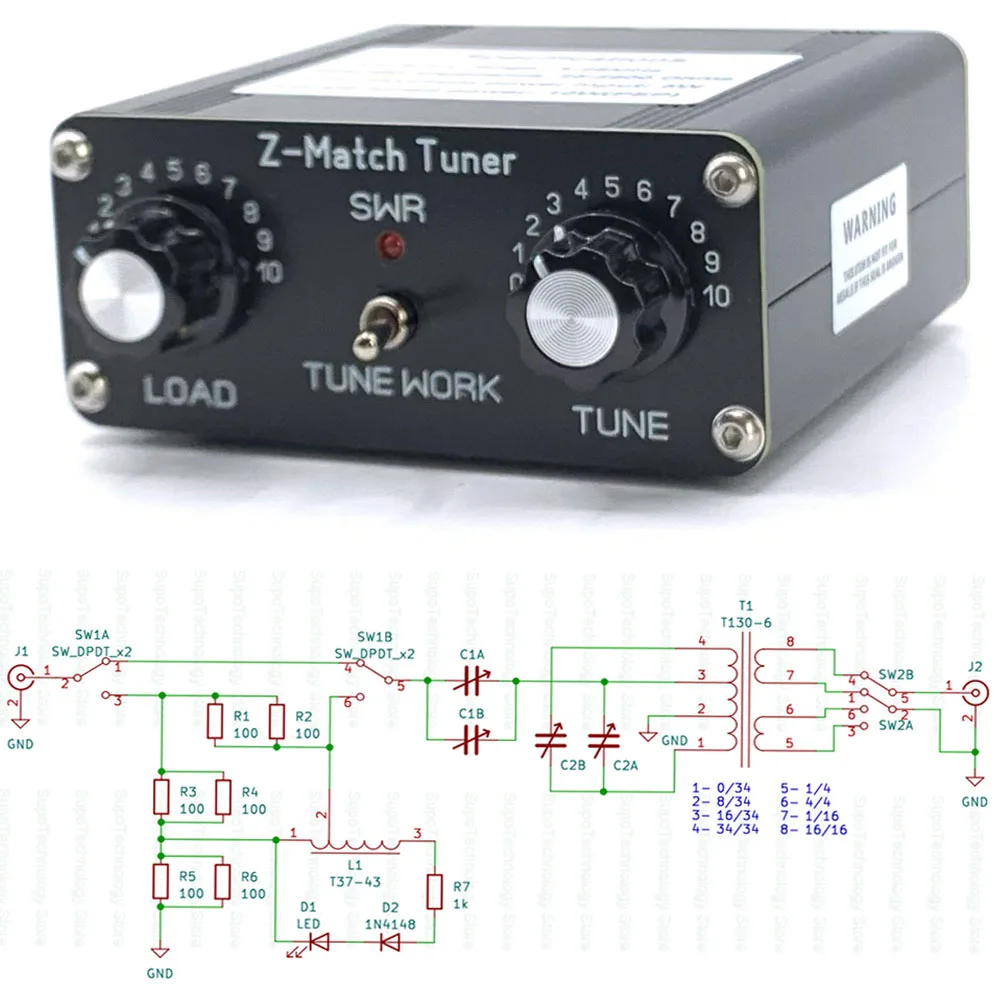 QRP Z-match Manual Antenna Tuner 3-28 MHz
