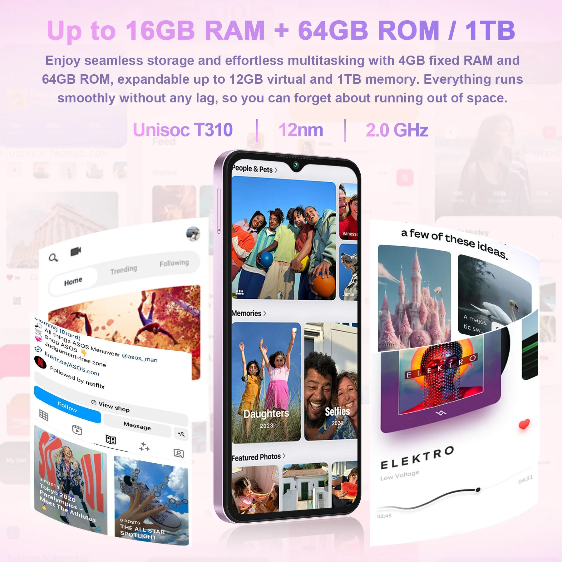 OUKITEL C3 Android 14 Cell Phone Unlocked-5000mAh Battery, 6.52'' Waterdrop Screen-16GB RAM+64GB/TF 1TB ROM Smartphone
