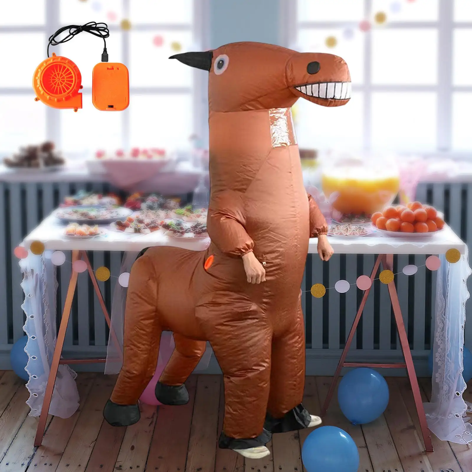 Inflatable Horse Rider Costume for Halloween Christmas Party Carnival Cosplay Parade