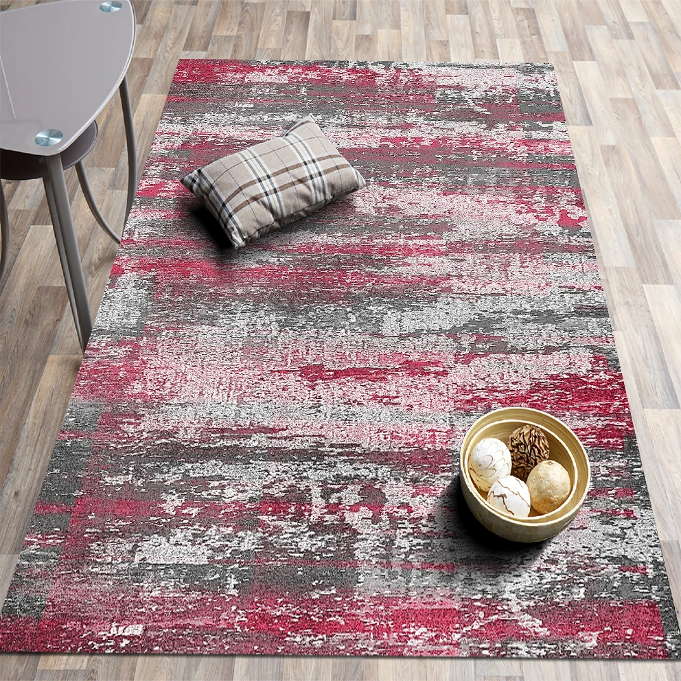 

Printed Modern Ethnic patterned carpet -Pink & Gray color non-slip carpet /Children's room bedroom living room carpet -Home gift