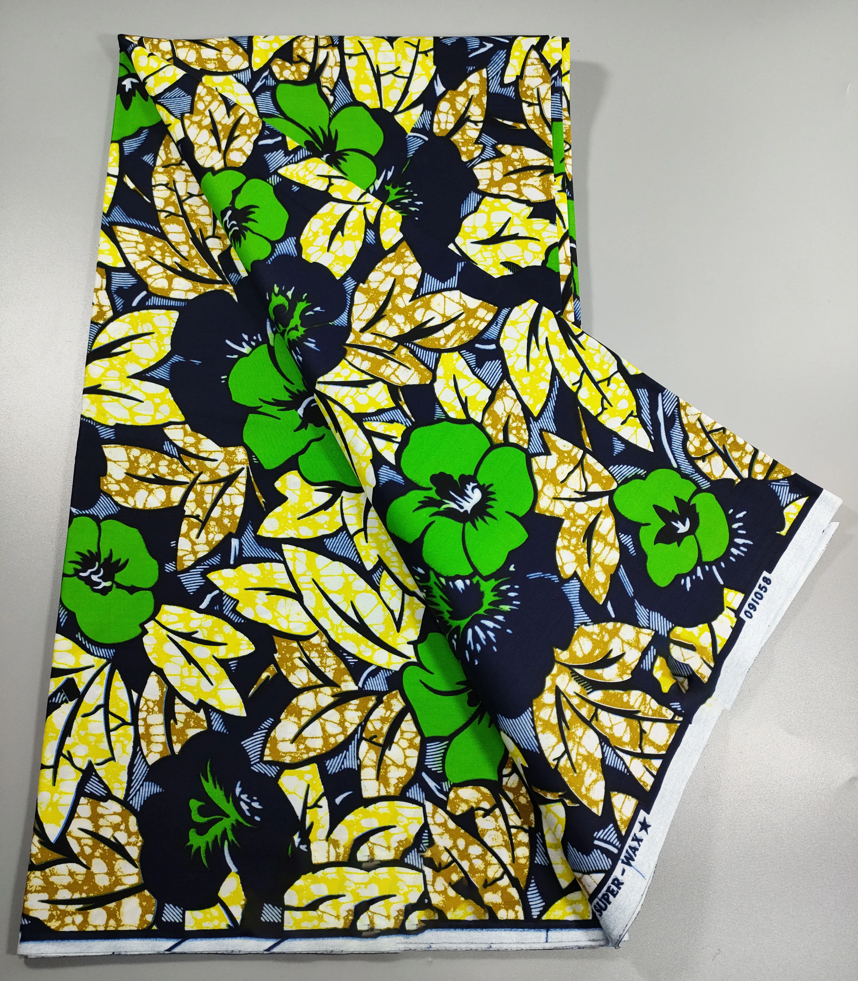 2025 Latest SuperW Design African Real Wax Print Fabric Nigerian 100% Cotton Ankara Sewing Cloth Party Dresses Soft Pagne 1