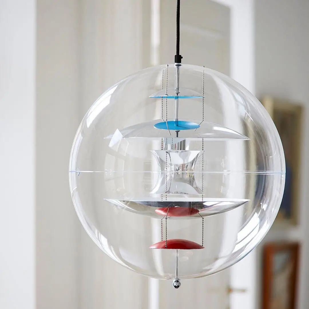 2022 New Planet Glass Chandelier Nordic Modern Minimalist Led Lamp Restaurant Living Room Bar Designer Soft Round Glass Lamps
