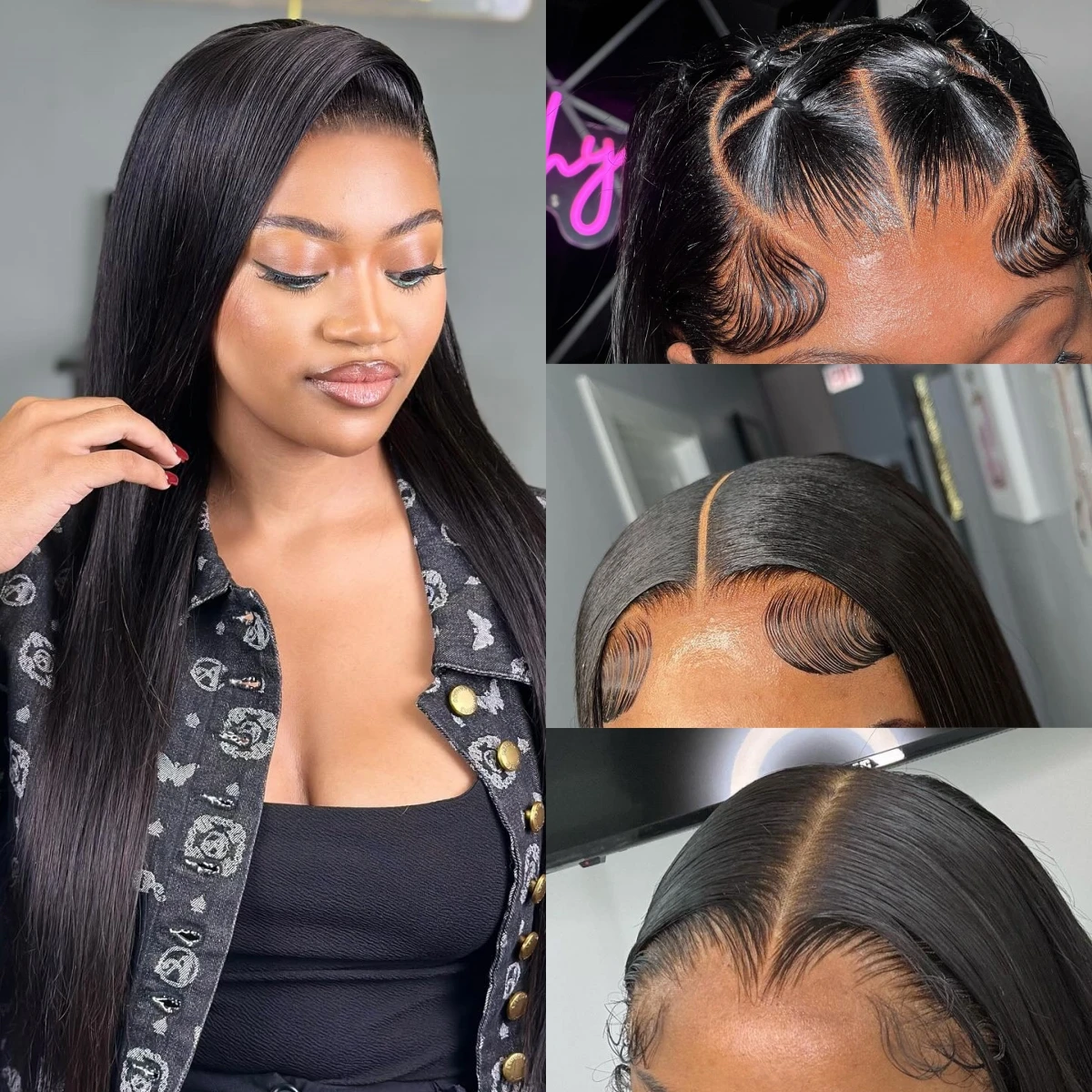 

Парик женский из натуральных прозрачных волос, 13 х4 дюймов