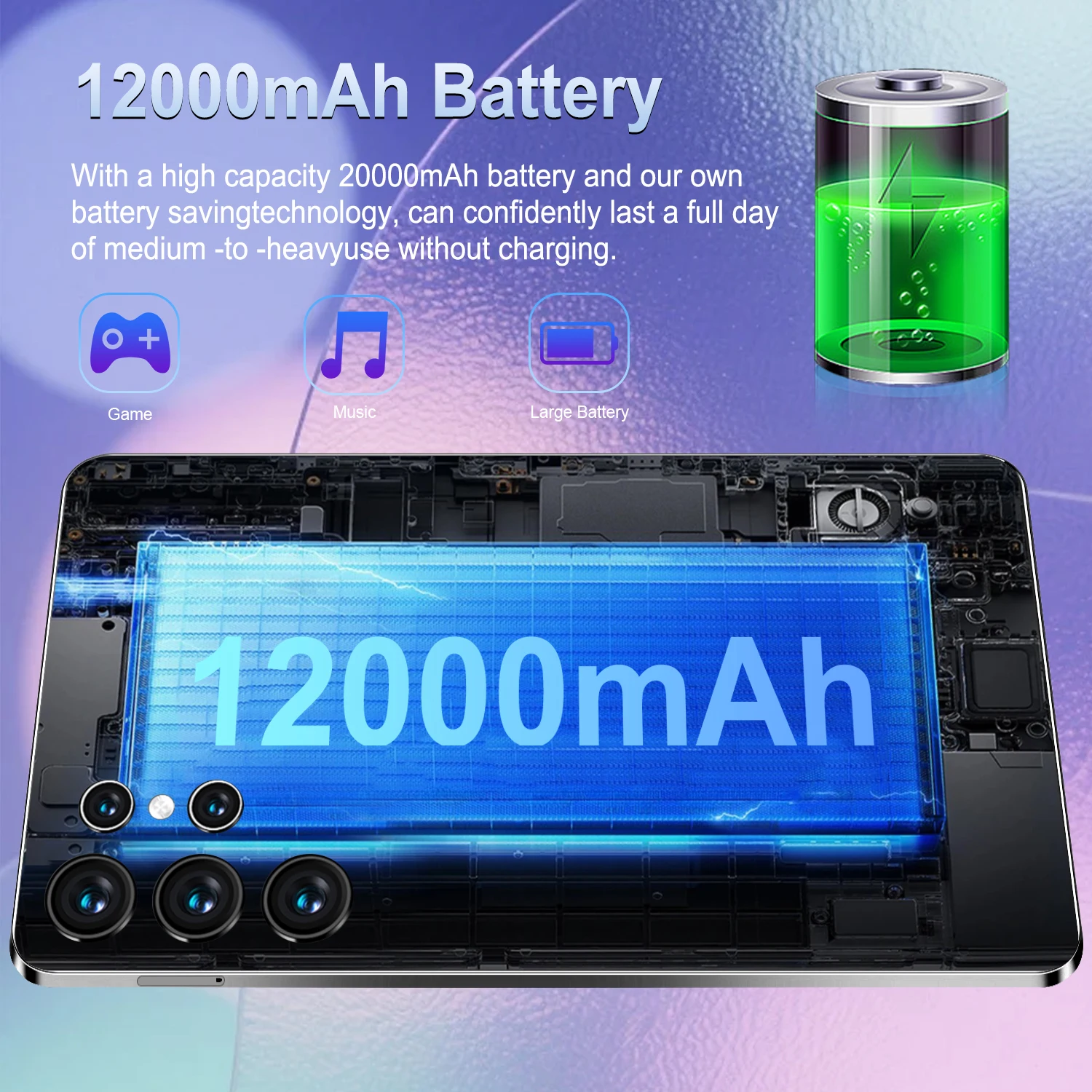 10.36 Inch Android Tablet 16GB RAM 1TB ROM Android 13.0 20000mAh 14 Core 5G Network Dual SIM GPS Bluetooth Tablet PC With Keyboard For Office Study Entertainment