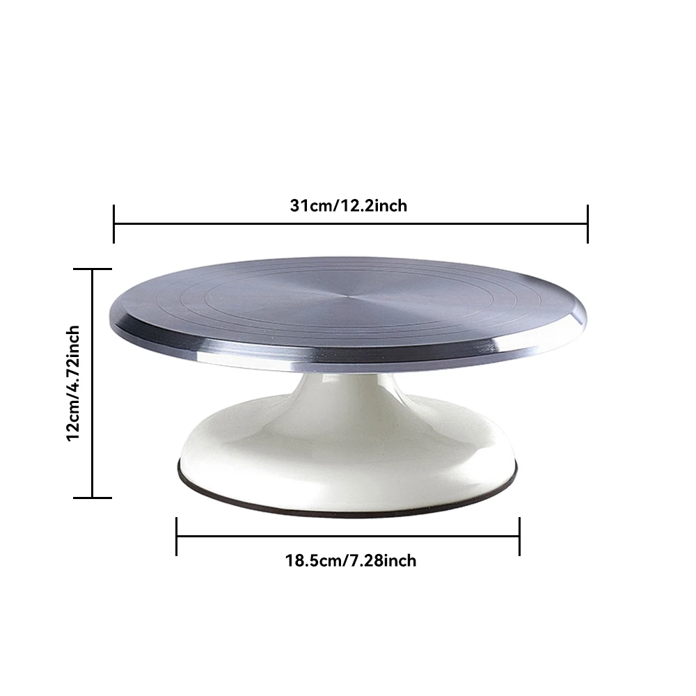 Aluminium Alloy Revolving Round Shape Cake Turntable 12 Inch Rotating Cake Stand for Cake, Cupcake Decorating Supplies: 3 - 5 Days Free Delivery Only UK