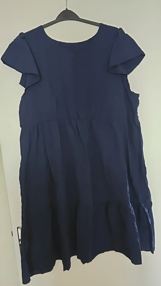 Navy Blue Plus Size Smock Dress for Effortless Summer Elegance photo review